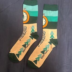 Peanuts Green and Tan Graphic Crew Socks